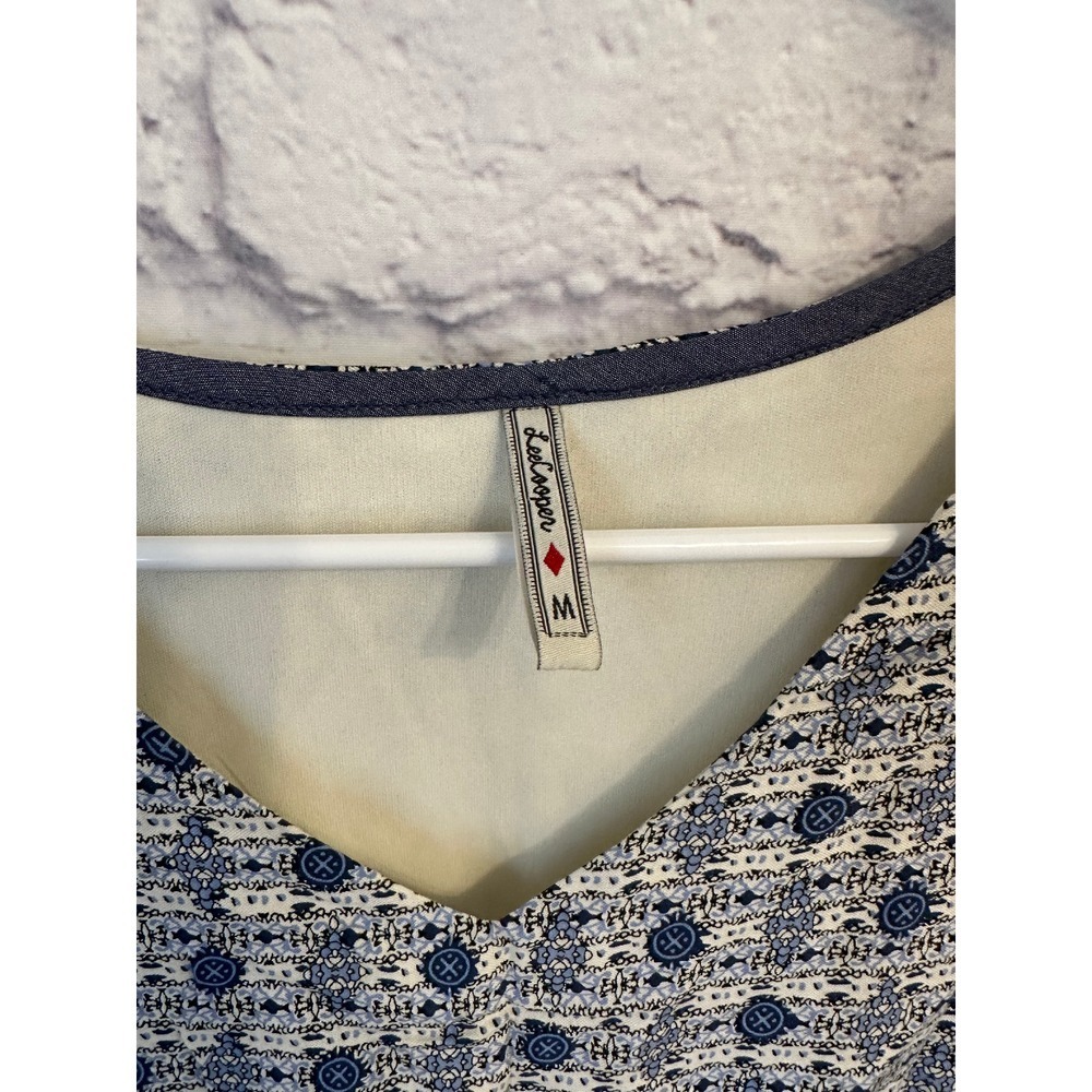 19 Cooper Blue and White Patterned Midi Dress - Picture 4 of 7